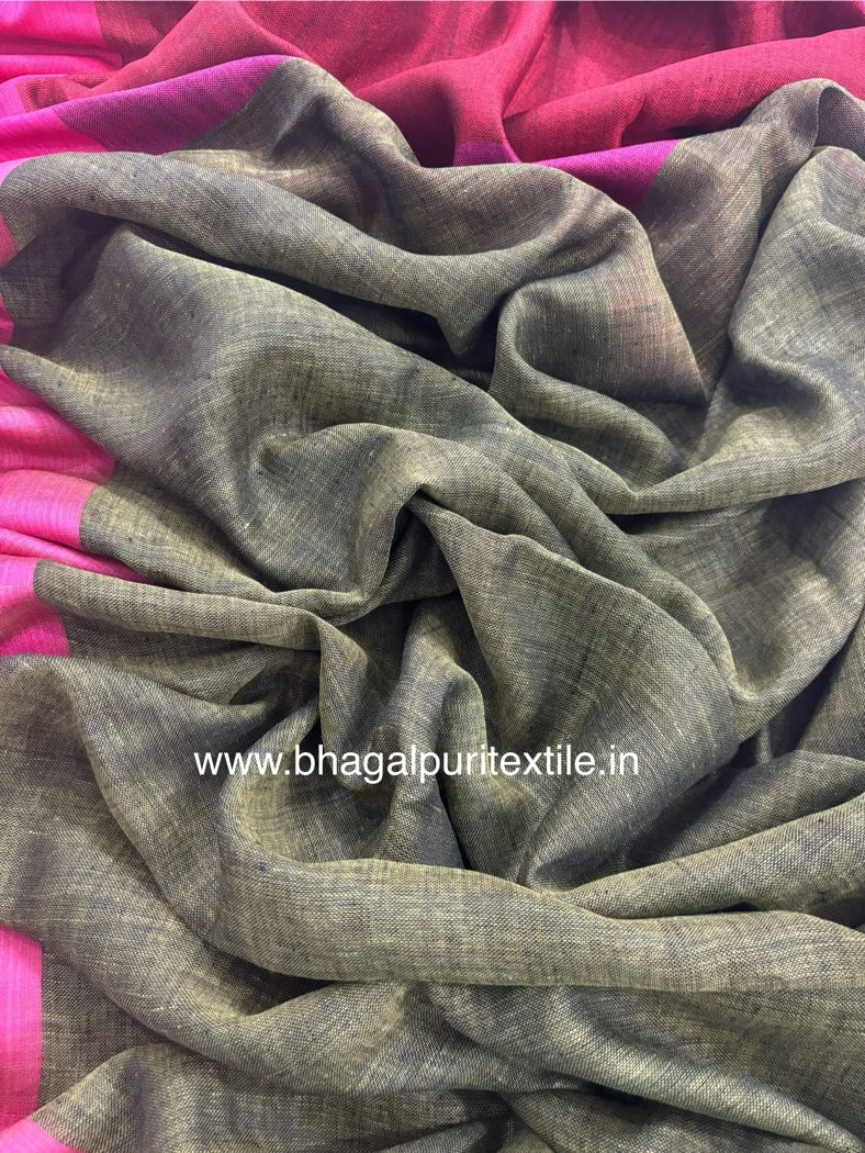 Desert Rose Linen Saree (Search Code-1051)