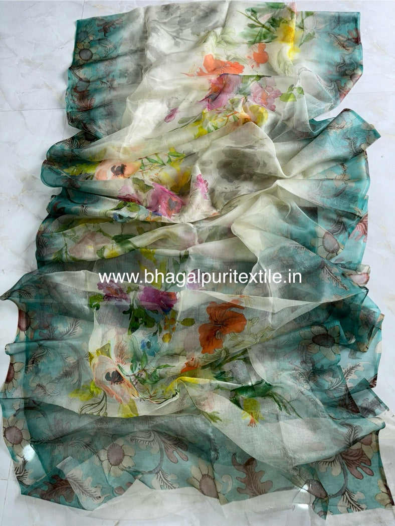 Garden of Dreams Organza Silk Digital print Saree
(Search Code-1043)