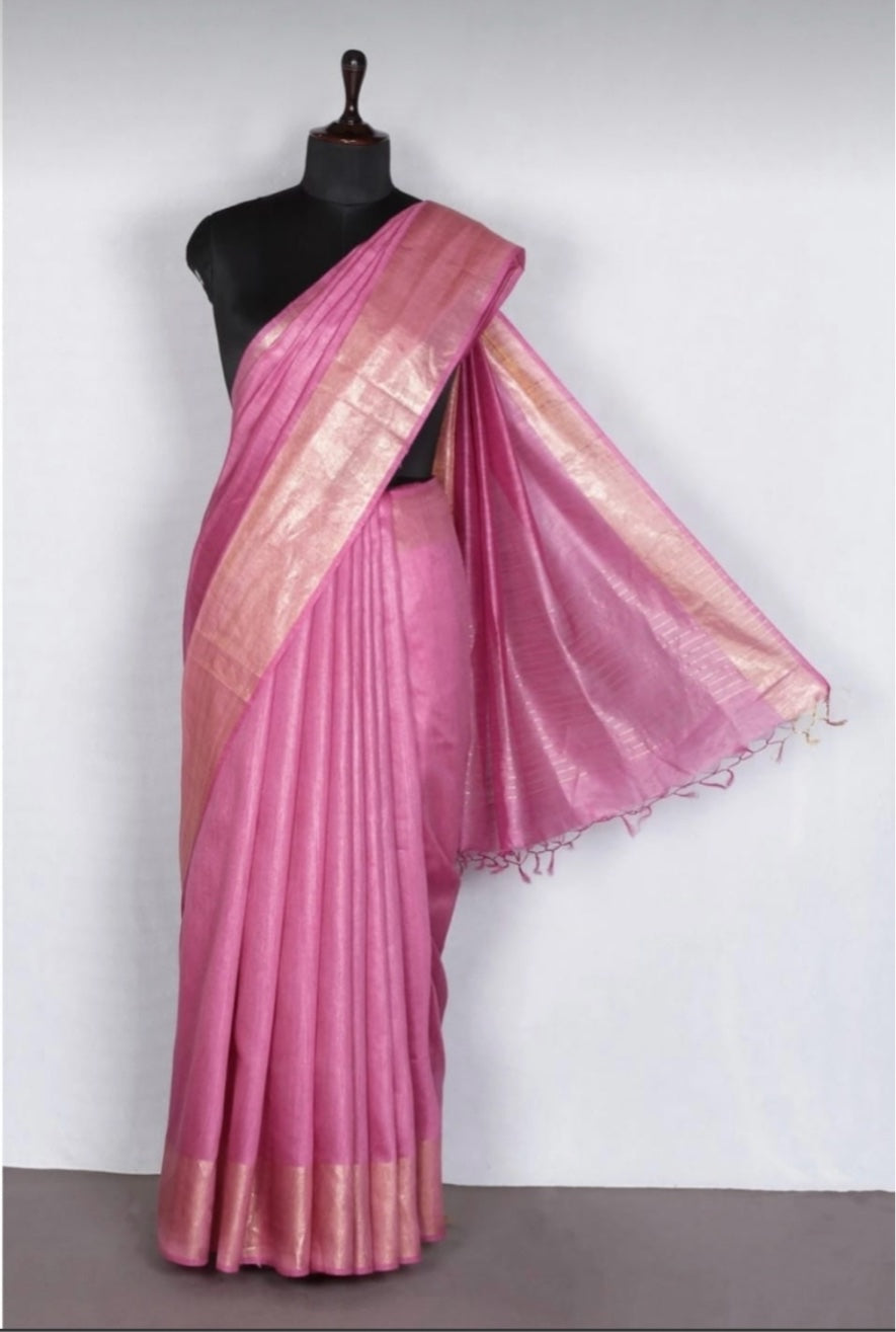 Golden Aura Bhagalpuri Tussar silk Sare