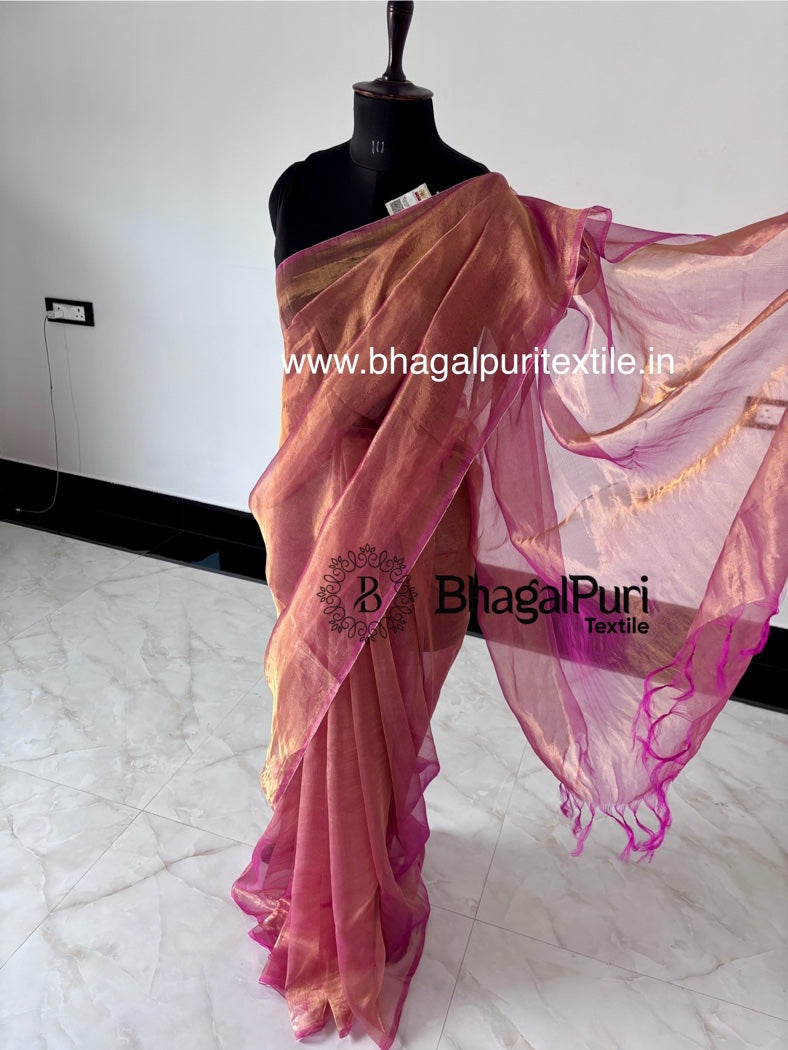 TissueRose Tissue Silk Saree With Running Blouse Pcs 1 m (Search code-1084)