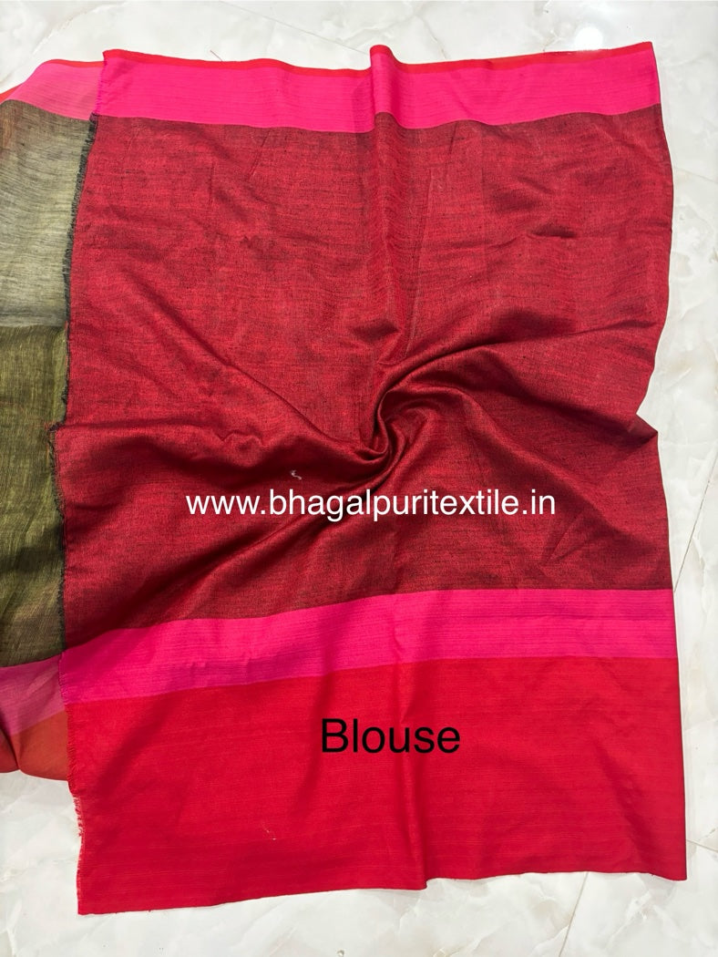 Desert Rose Linen Saree (Search Code-1051)