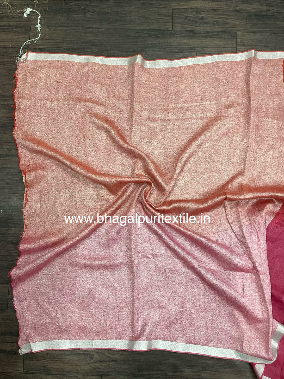 Rosewood Harmony Linen Hand Embroidered Saree ( Search Code-1030)