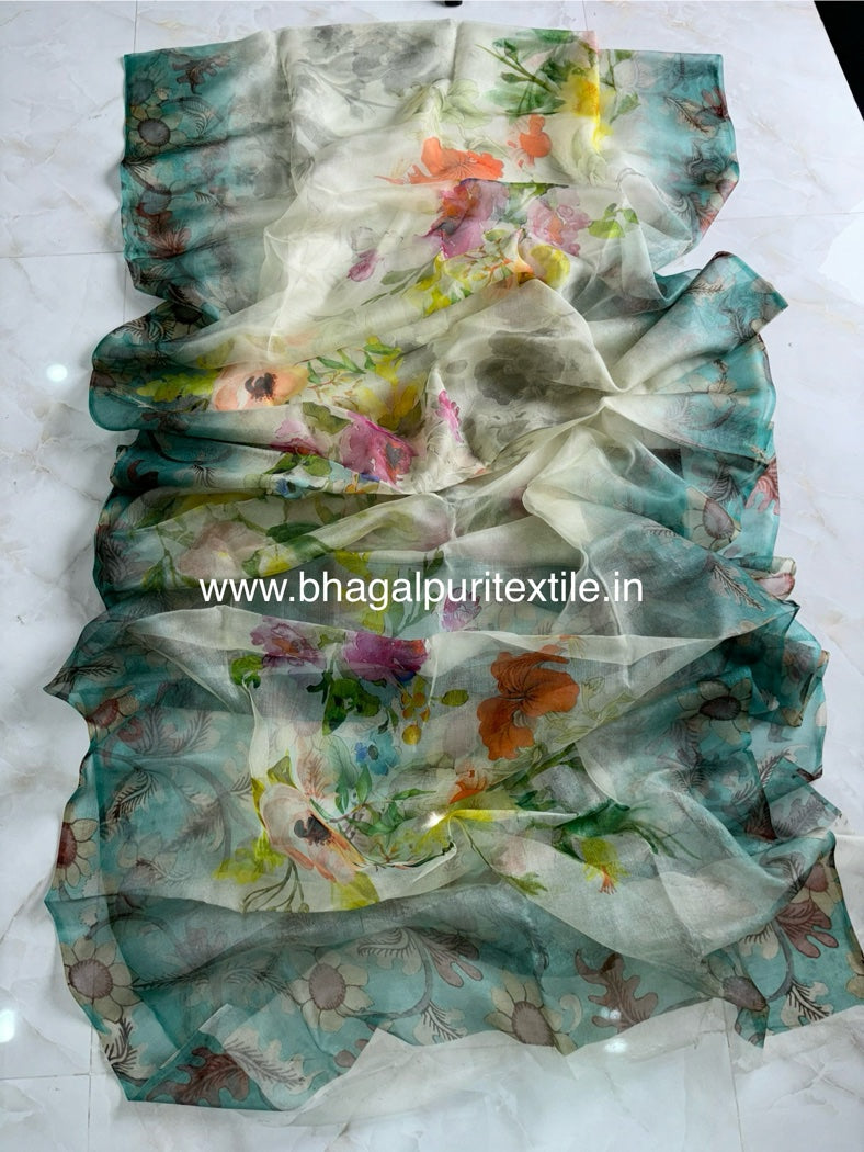 Garden of Dreams Organza Silk Digital print Saree
(Search Code-1043)