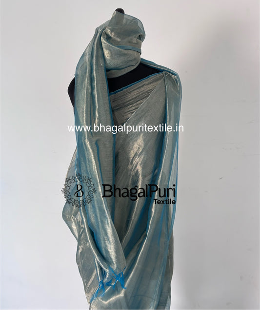 CrystalWeave Glass Tissue Silk Saree (Search Code-10159)