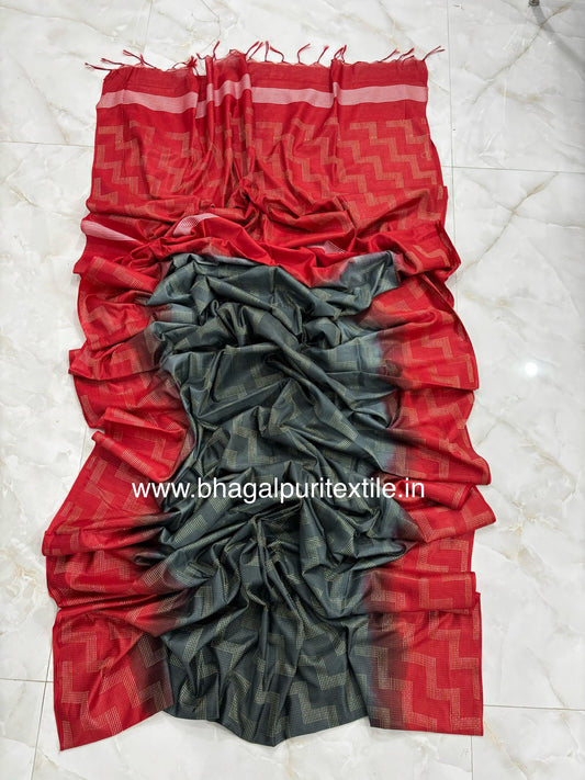 Kantha Weave Cotton Silk Saree(Search Code-10140)