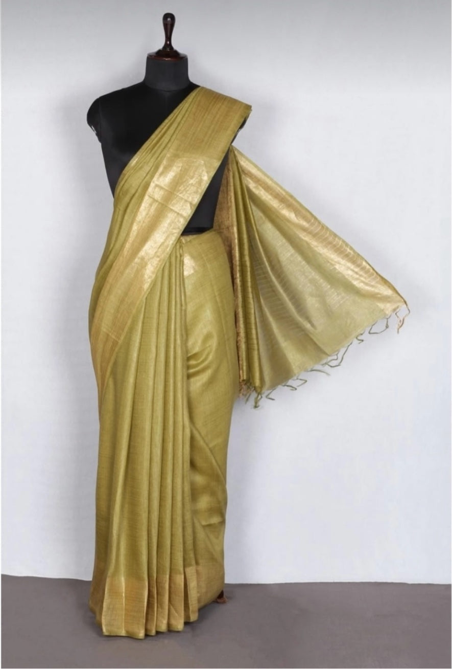 Golden Aura Bhagalpuri Tussar silk Sare