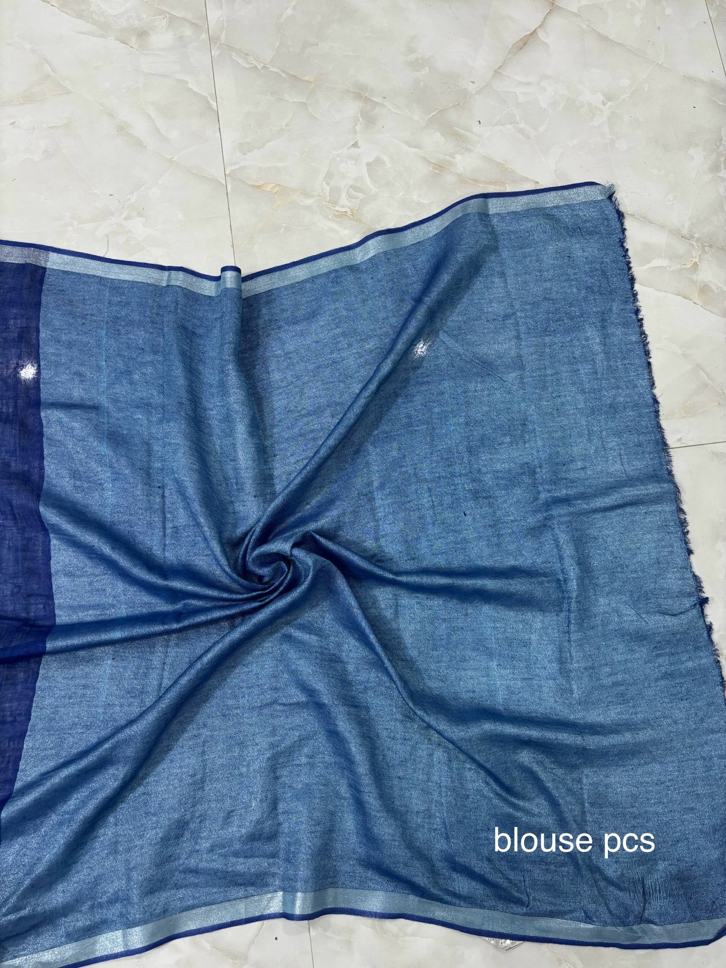 Linen Heron Hand work Embodied Saree ( Search Code-1070)