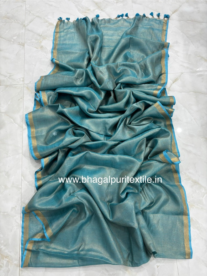 Metallic Linen Tissue saree (Search code-1064)