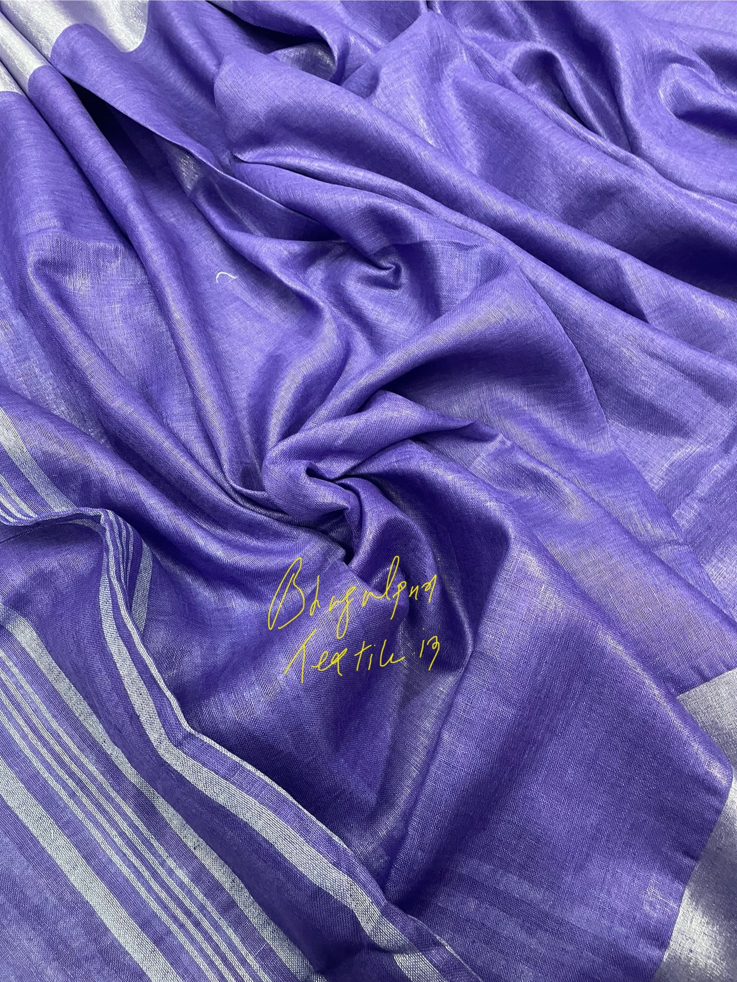 Linen Lavender plain saree