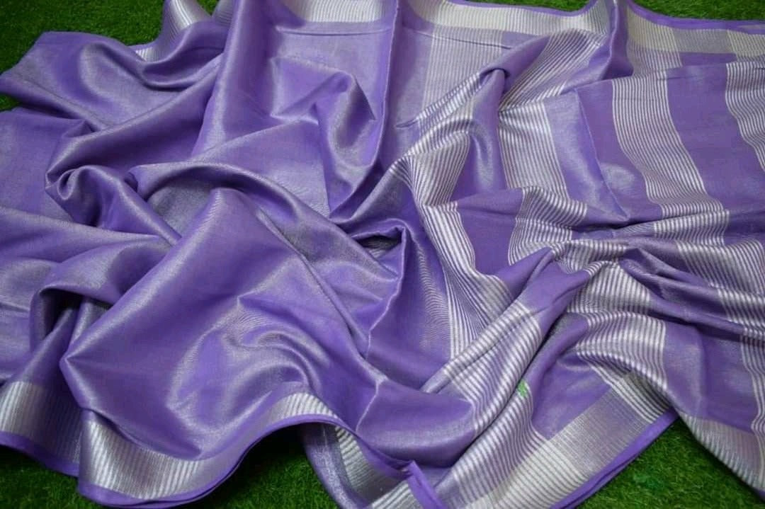 Multicolor Tissue Linen Saree (Search Code-1036)