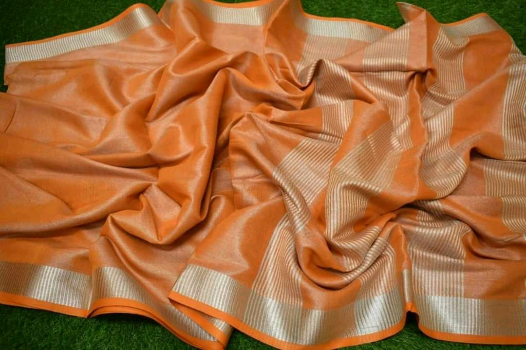 Multicolor Tissue Linen Saree (Search Code-1036)