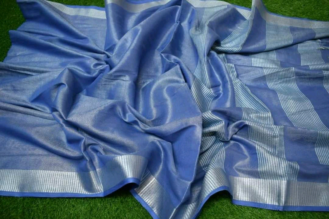 Multicolor Tissue Linen Saree (Search Code-1036)