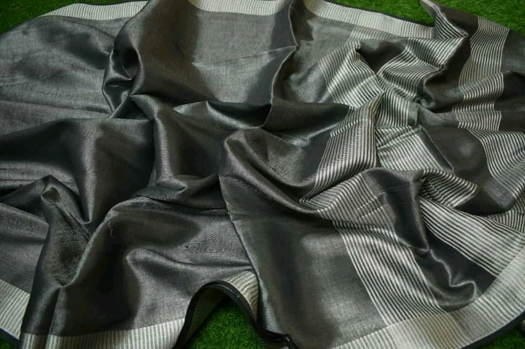 Multicolor Tissue Linen Saree (Search Code-1036)