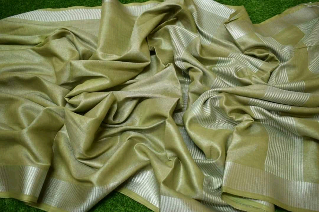 Multicolor Tissue Linen Saree (Search Code-1036)