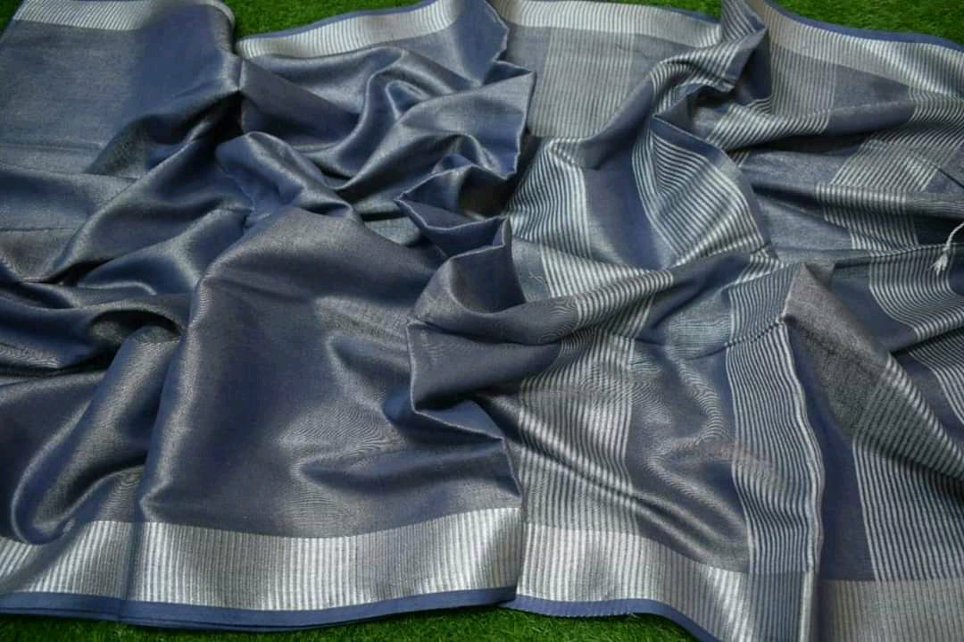 Multicolor Tissue Linen Saree (Search Code-1036)