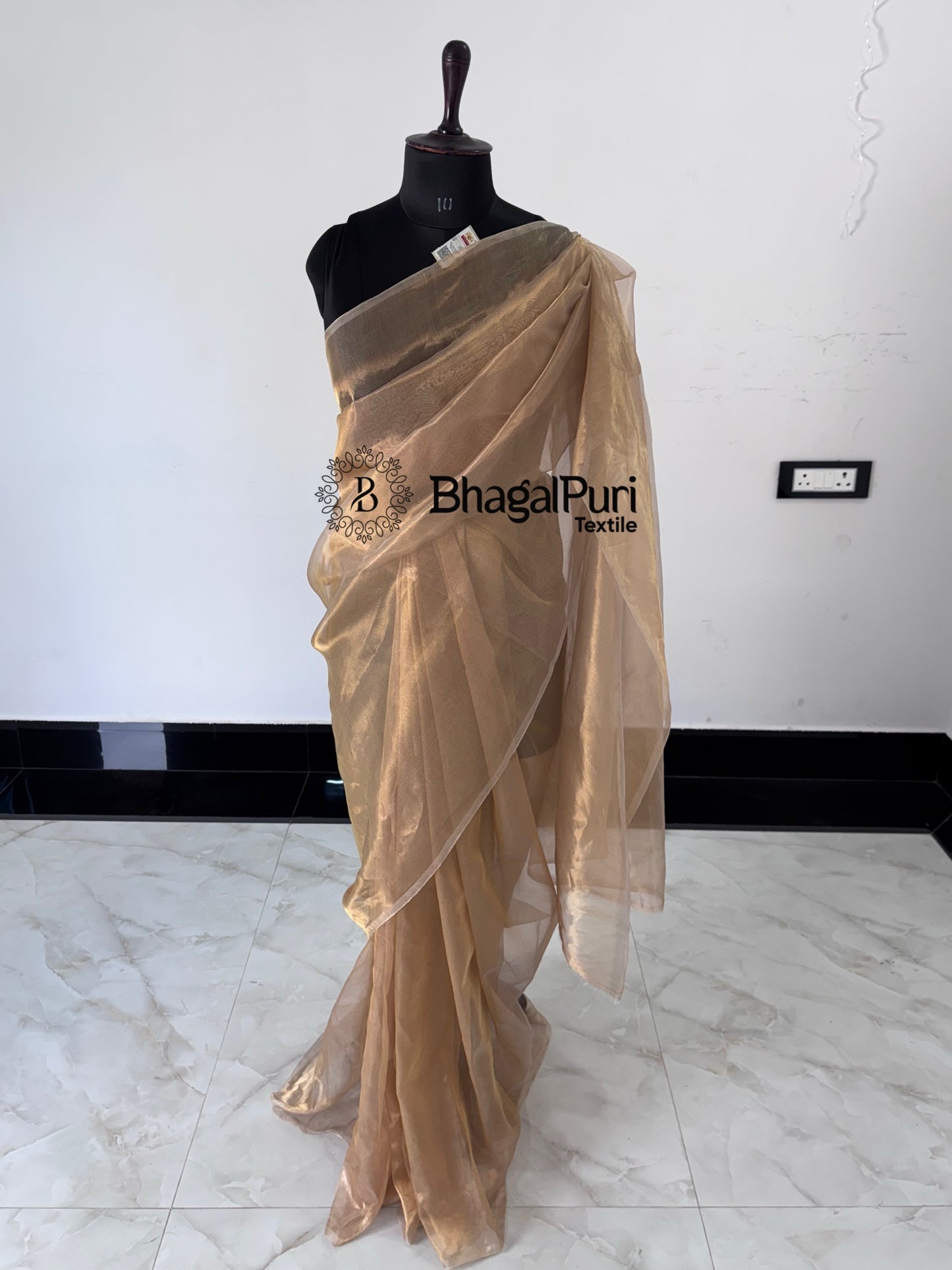 RangSaaz Tissue Silk Saree with Running Blouse 1 m (Search code-1084)