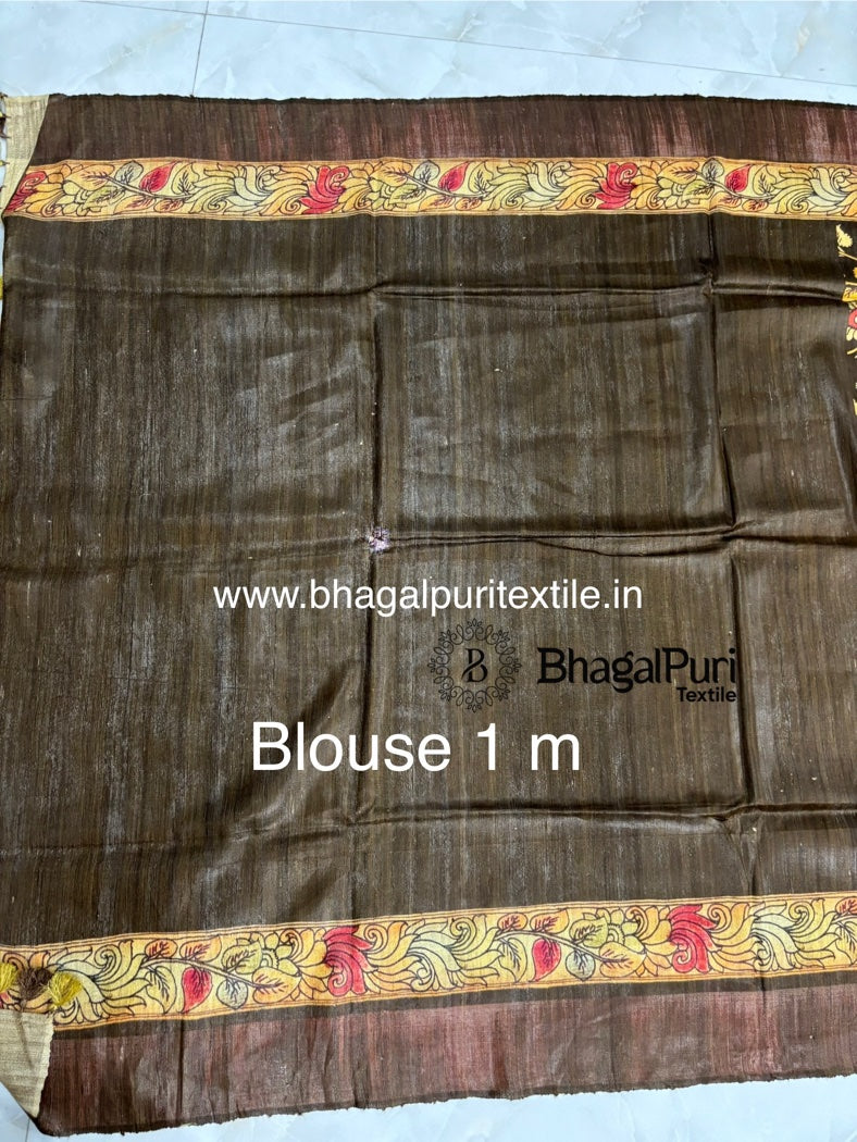 Tussar silk saree with bold modern art-inspired prints – statement ethnic wear for festive and designer occasions