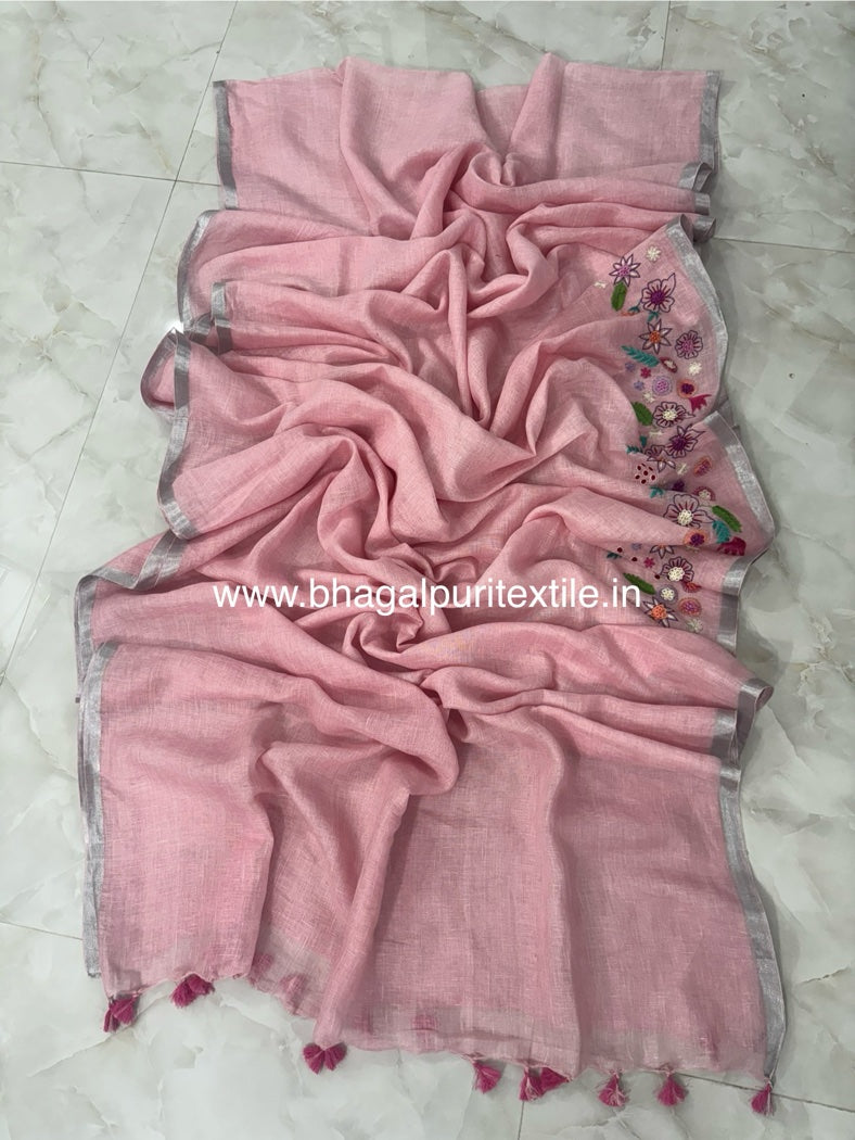 Sunshine Splendor Linen Saree 
(Search Code-1019)