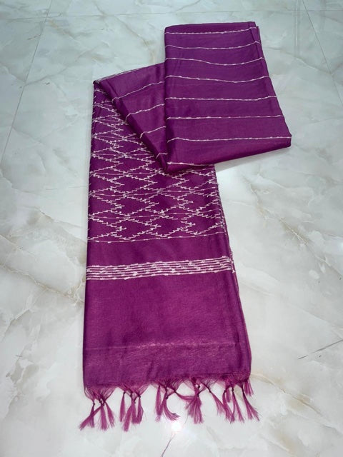 Cotton silk dobi buta weave saree (Search code-1055)