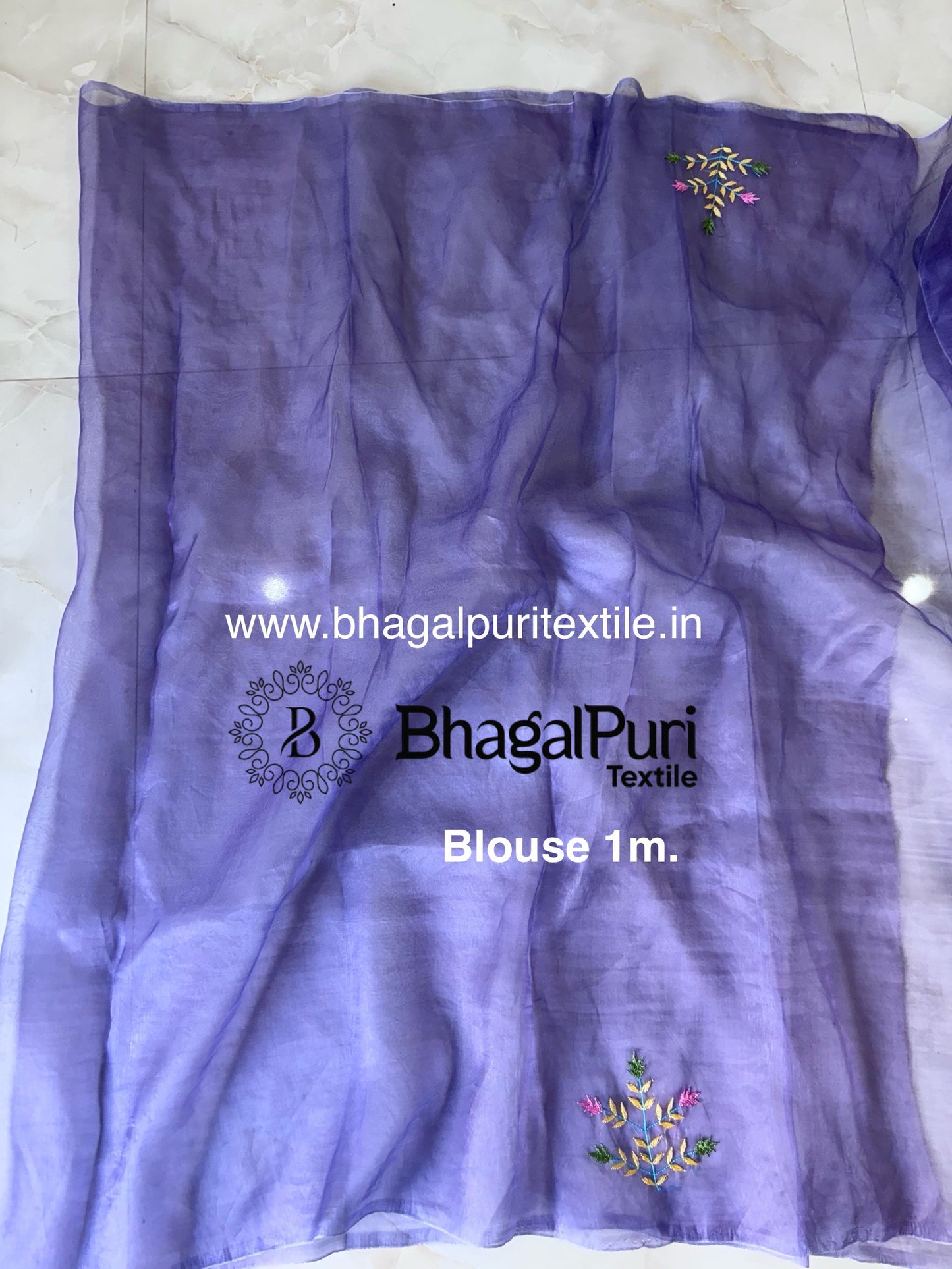 Aabira Organza Full 4.5 m Work Saree With Running Blouse 1 m (Seach Code-1097)