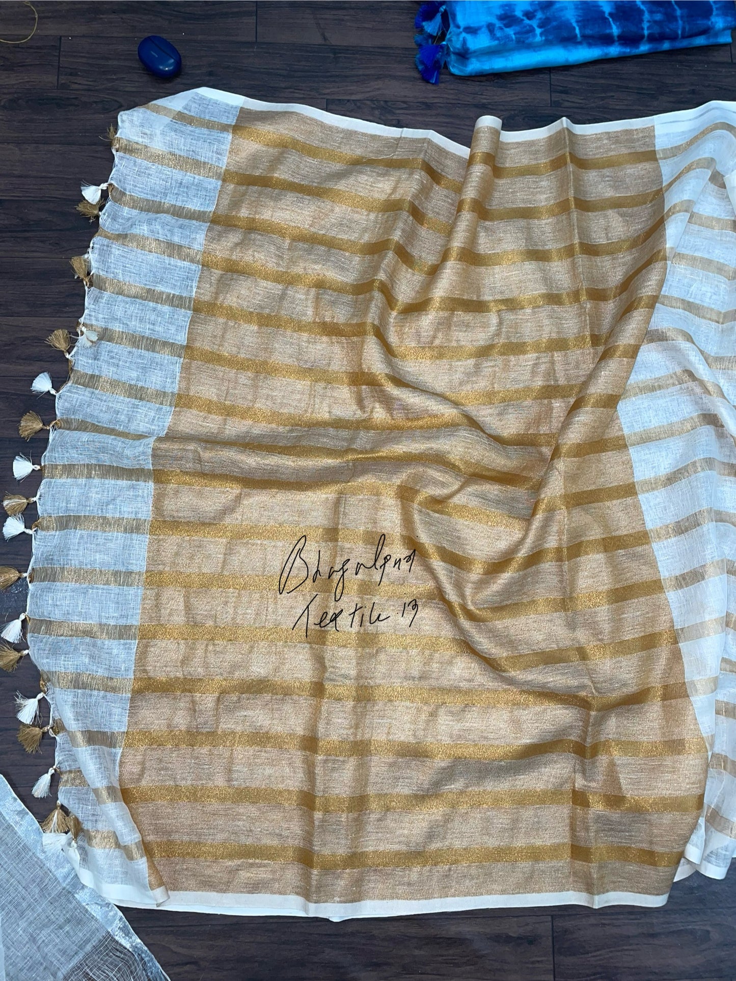 Linen Copper Stripes Saree