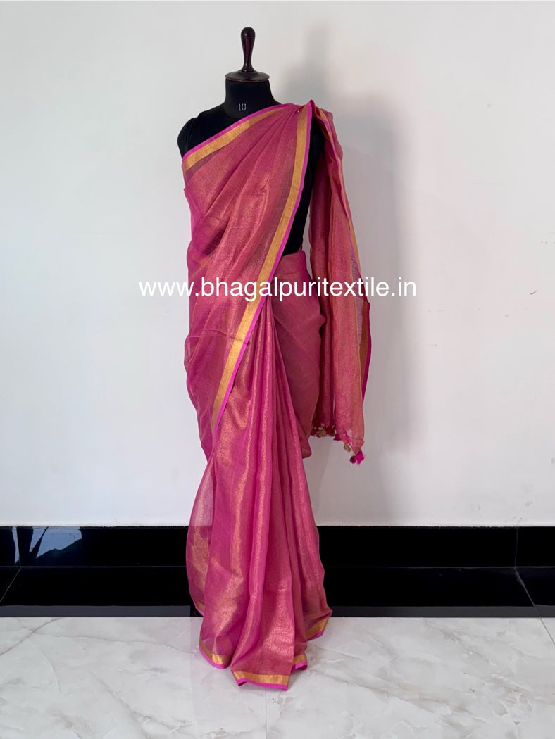 Metallic Linen Tissue saree (Search code-1064)