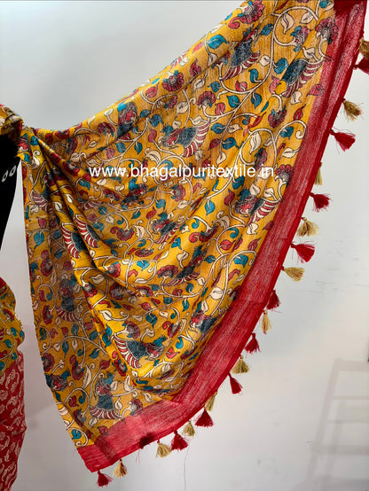 Premium Giccha Raw Silk Saree with Contemporary Digital Prints (Search code-10174).