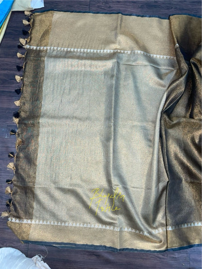 Linen Temple Bliss Weave Saree (Search Code -1002)
