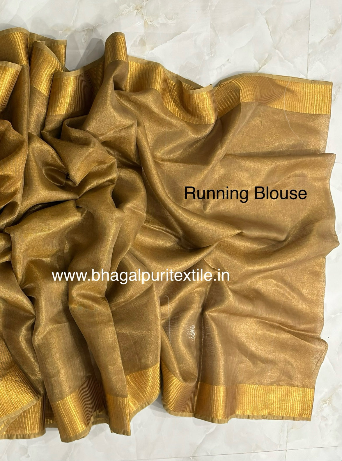 Copper Tissue Linen Saree (Search Code-1014)