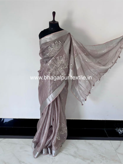 Tissue cutwork saree (Search Code - 10103)