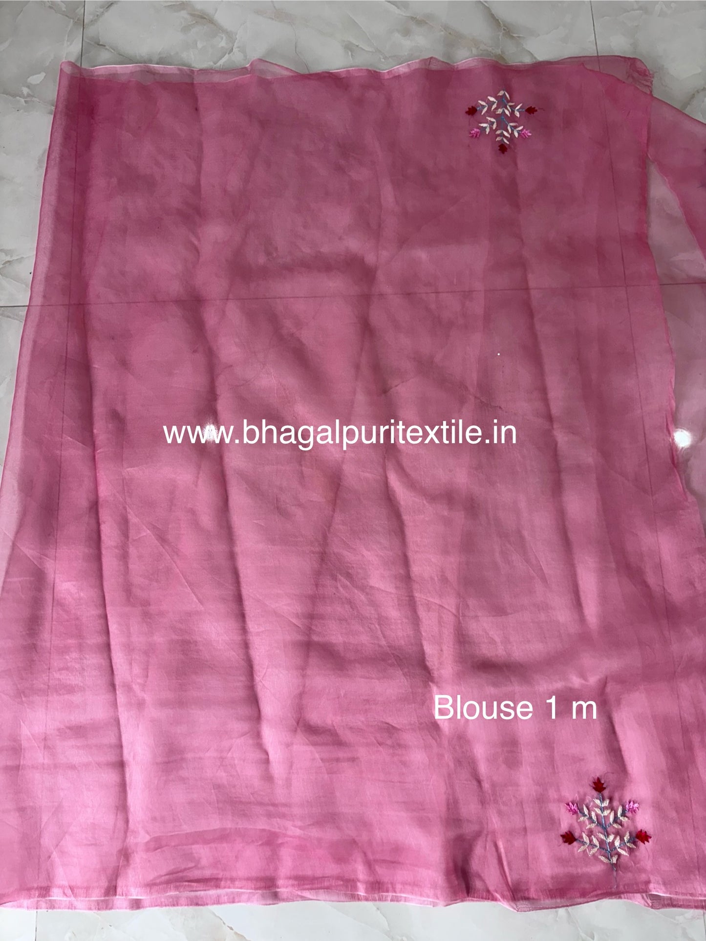 SoftRose Organza Handwork Saree With Running Blouse 1M. (Search Code-1097)