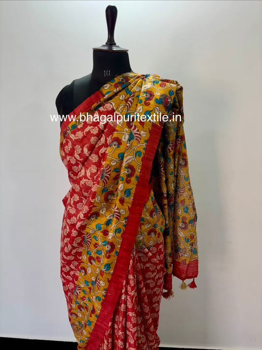 Premium Giccha Raw Silk Saree with Contemporary Digital Prints (Search code-10174).