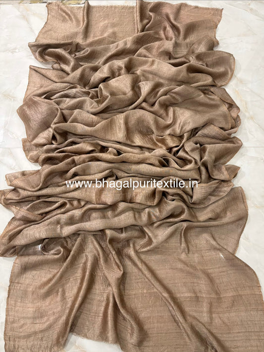 Ruhani Sand Gold Handloom Saree Dupion Silk Saree With Running 1 M Blouse (Search code-10171).