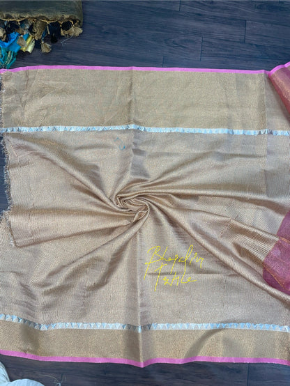 Linen Temple Bliss Weave Saree (Search Code -1002)