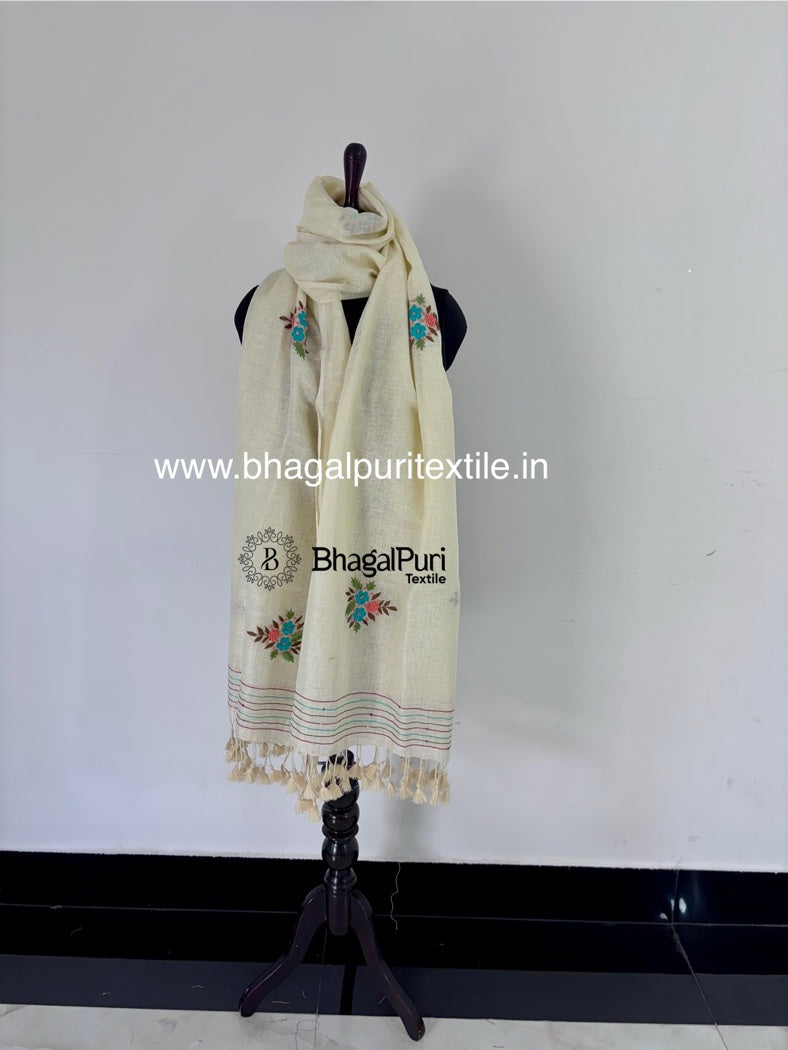 Nazaakat – Fine Linen Hand Embroidered Dupatta 2.5m (Search Code-1091)