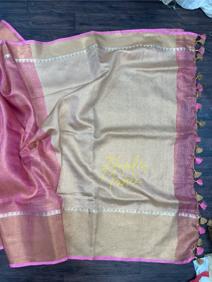 Linen Temple Bliss Weave Saree (Search Code -1002)