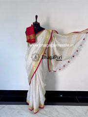 Onari – The Onam Charm Check Linen Saree (Search code-1092)