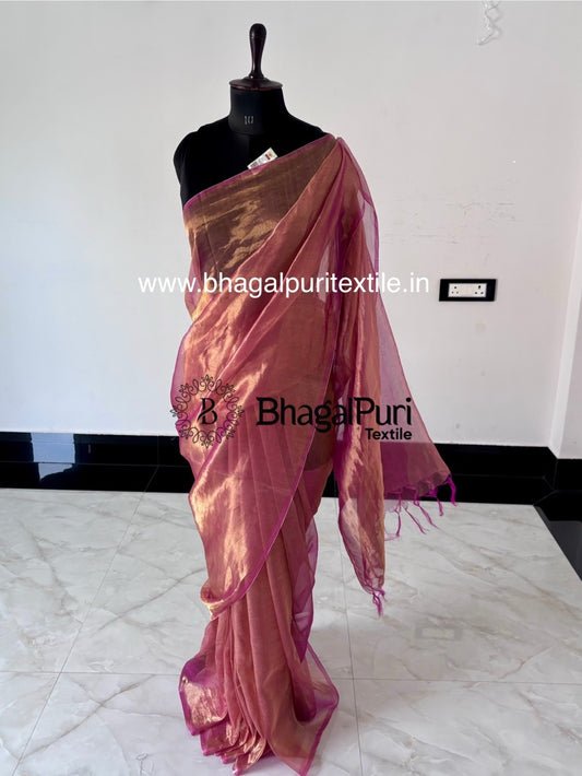 TissueRose Tissue Silk Saree With Running Blouse Pcs 1 m (Search code-1084)