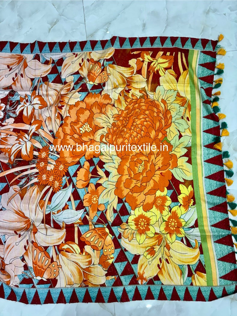 Rang-e-Ruhani Handloom Dupion Silk Digita Print saree
(Search code-1073)