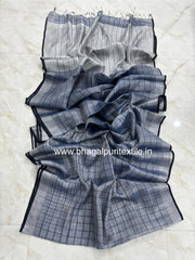 Woven Wishper Linen Tissue check saree (Search Code-1062)