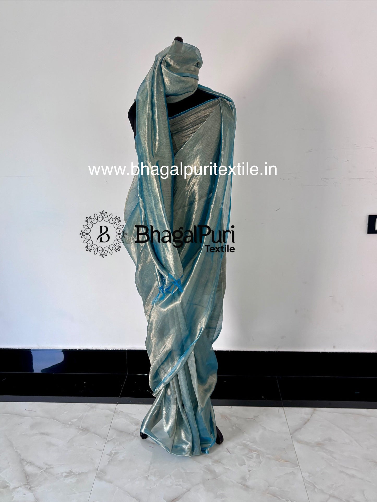 CrystalWeave Glass Tissue Silk Saree