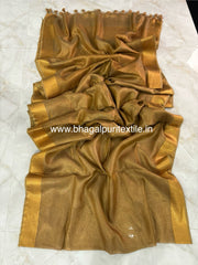 Copper Tissue Linen Saree (Search Code-1048)