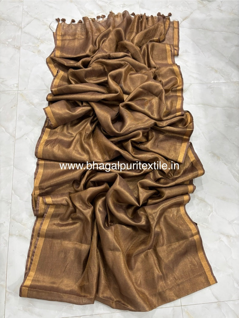 Metallic Linen Tissue saree (Search code-1064)