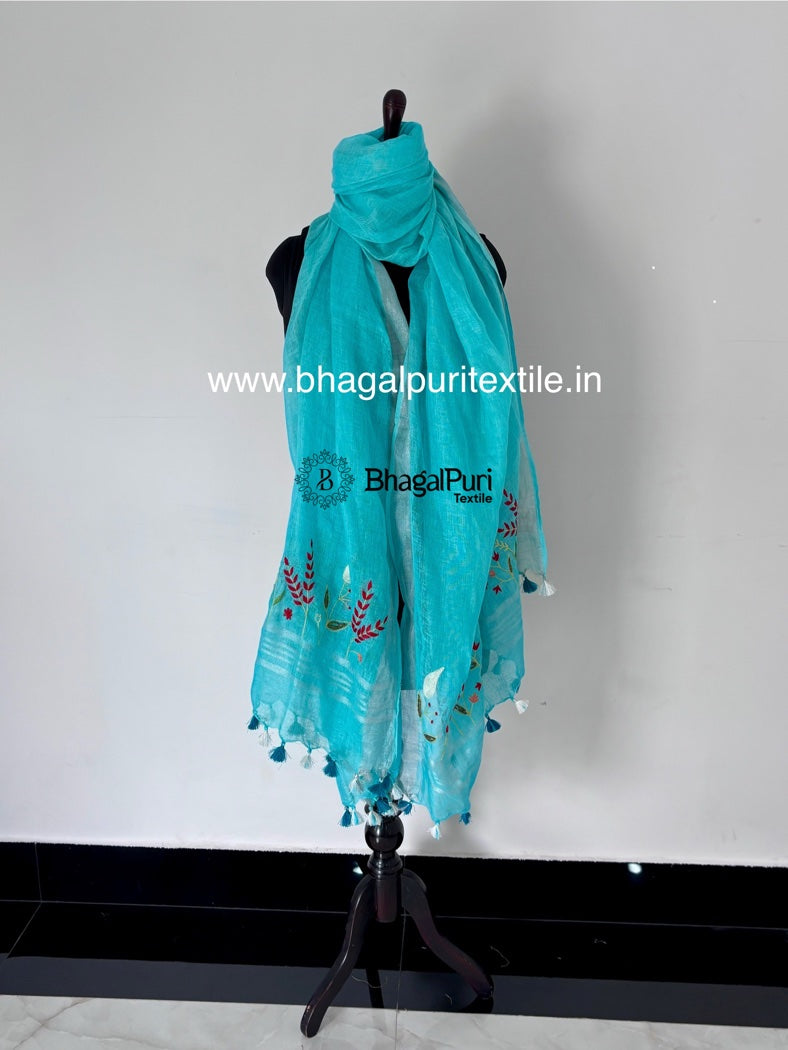 Nazaakat – Fine Linen Hand Embroidered Dupatta 2.5m (Search Code-1091)