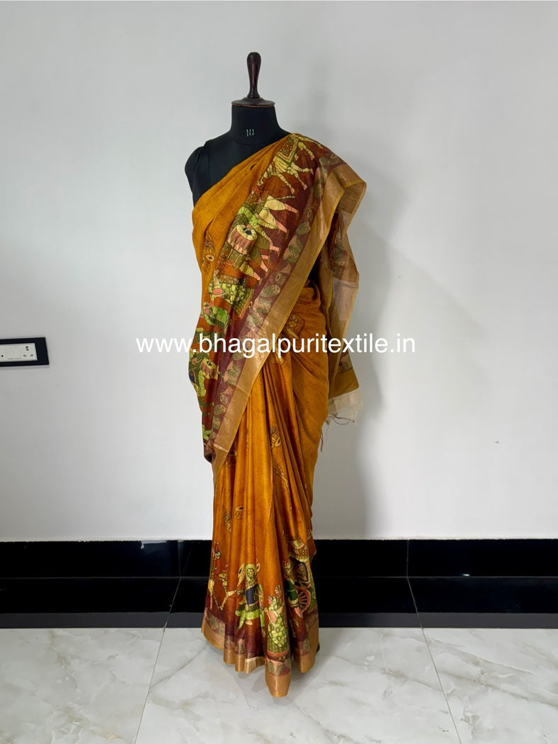 Rooh-e-Munga  Digital print Saree (Search Code-1075)