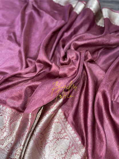 Linen Silk Banarasi Saree Maroon