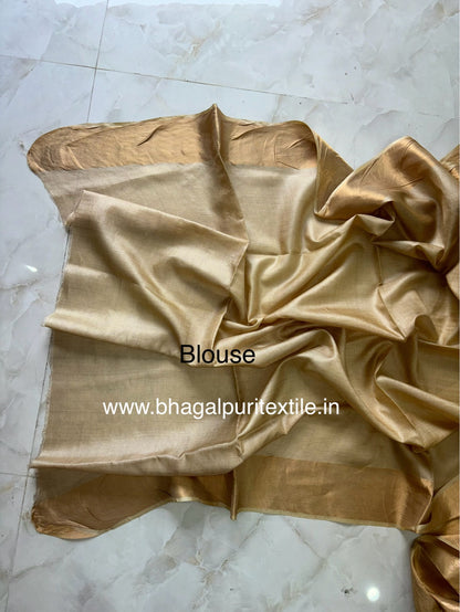 Pure Tussar Silk Raw Saree