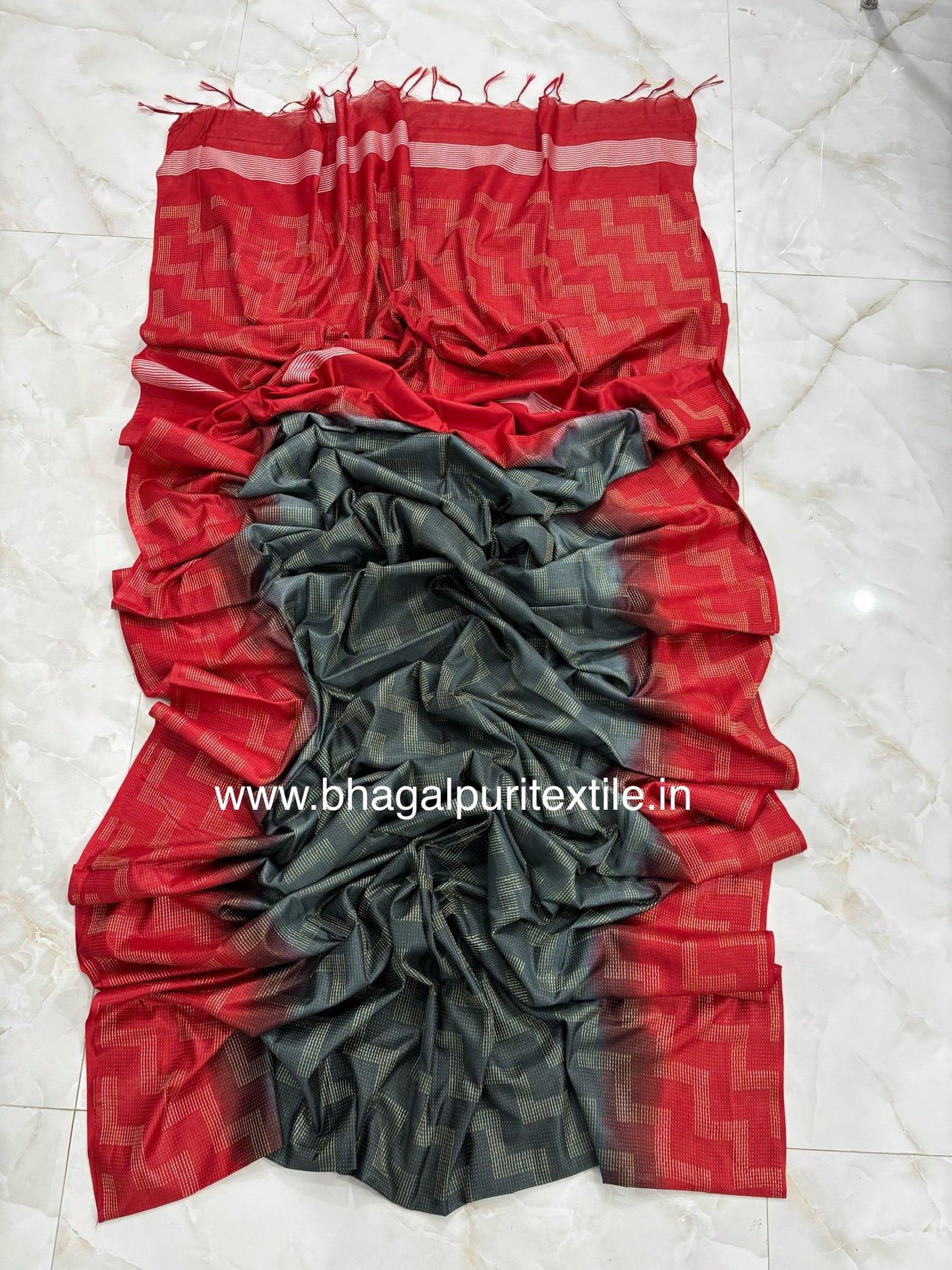 Kantha Weave Cotton Silk Saree(Search Code-10140)