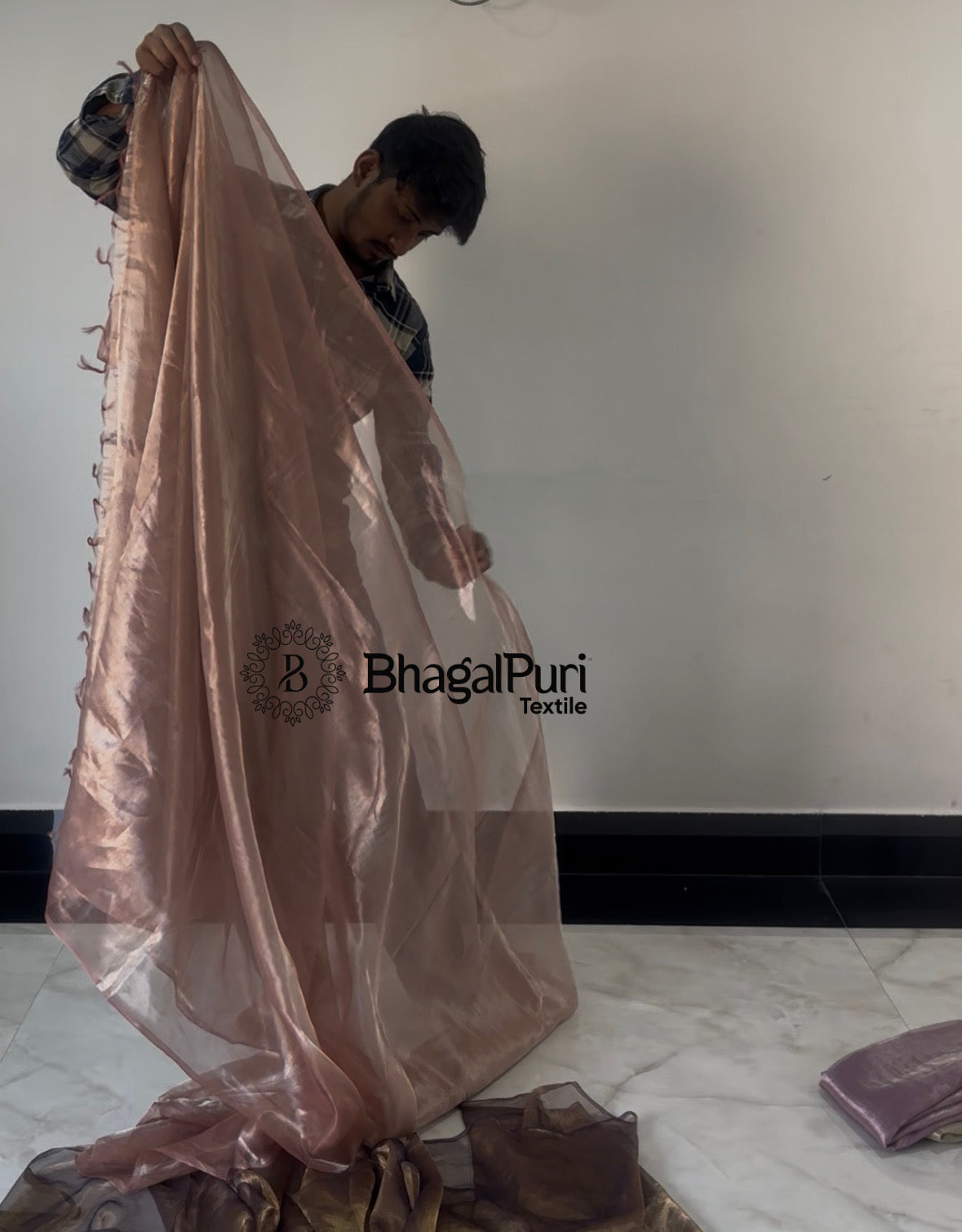 Rosy Brown Soft Tissue Silk Saree with Shine (Search Code-10159)