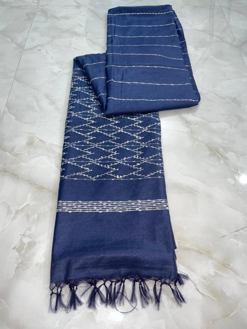 Cotton silk dobi buta weave saree (Search code-1055)